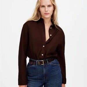 Madewell Women’s Dark Brown Casual Button Down Shirt